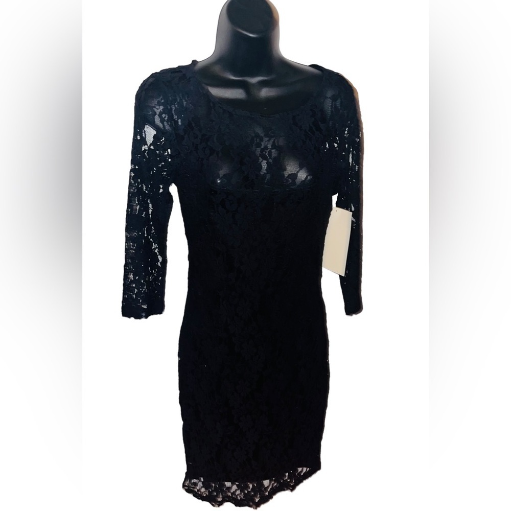 NWT! π₯ Size XS Boston Proper black lace dress with zipper in back, retails 119$ - Picture 5 of 11